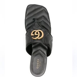Gucci Women's Black Marmont GG Sandals Size 38